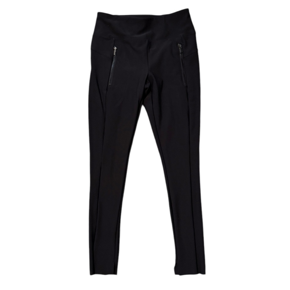 Athleta Stellar Black Raw Hem Zipper Pocket Skinny Crop Travel Pants, Small